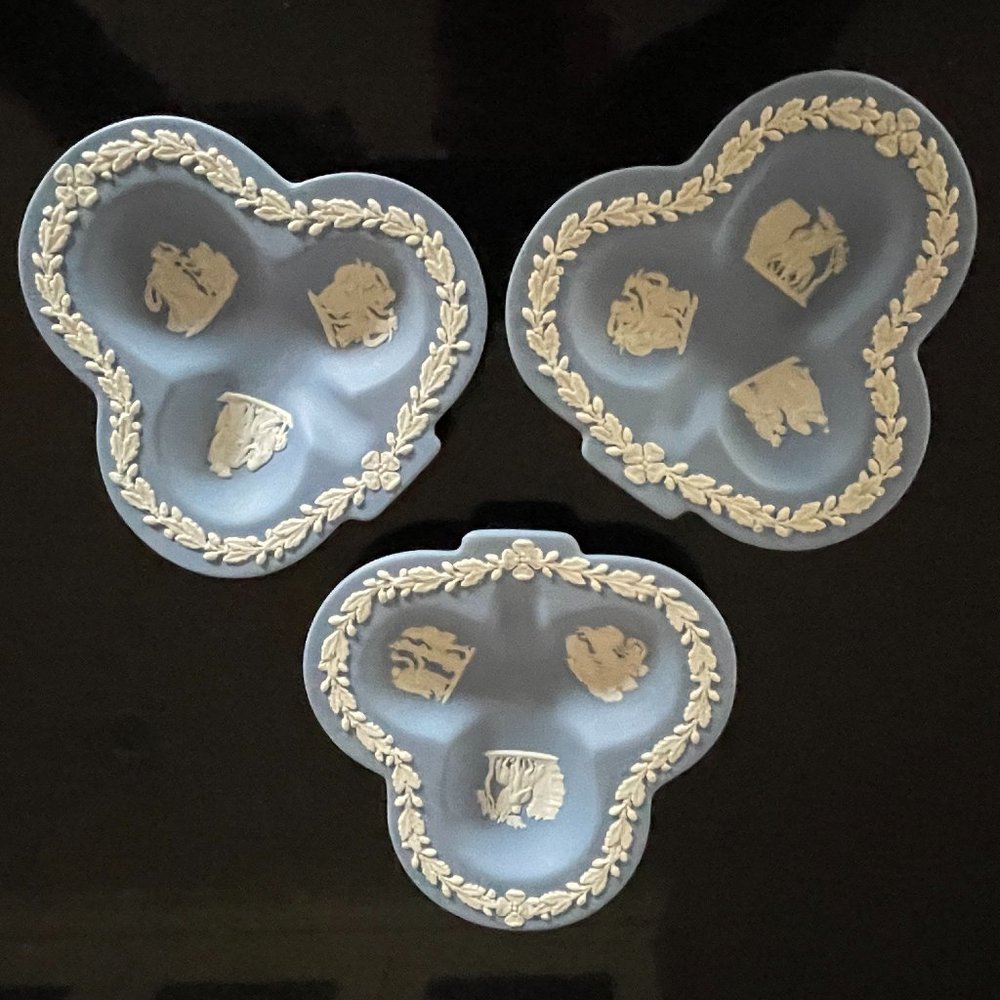 Vintage Wedgwood Jasperware Clover Ash Trays - Set of 3